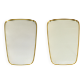 A pair of rare Mid Century "Münchener Zierspiegel" brass wall mirrors