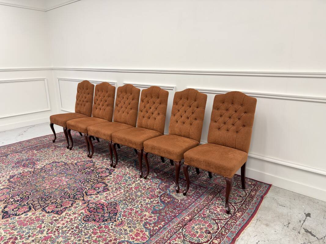 Set of Classic English Upholstered Chesterfield Chairs