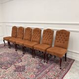 Set of Classic English Upholstered Chesterfield Chairs