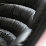 Vintage Elda chair in black leather & red shell by Joe Colombo for Comfort Italy