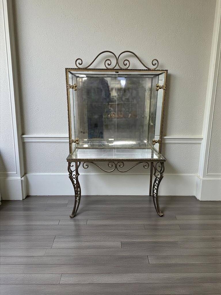Vintage glass display case / shelf / rack