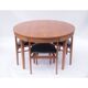 Table ronde à repas et ses 4 chaises vintage scandinave