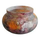 small glass vase Mistigri Chapoutier unique piece signed vintage decor