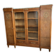 Showcase library in Neoclassical style, 1930, walnut burl and bronze.