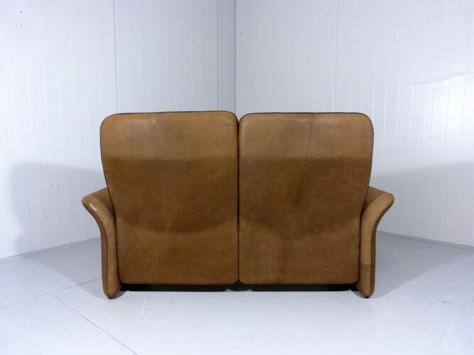 Canapé deux places en cuir nubuck De Sede DS 5, années 1970
