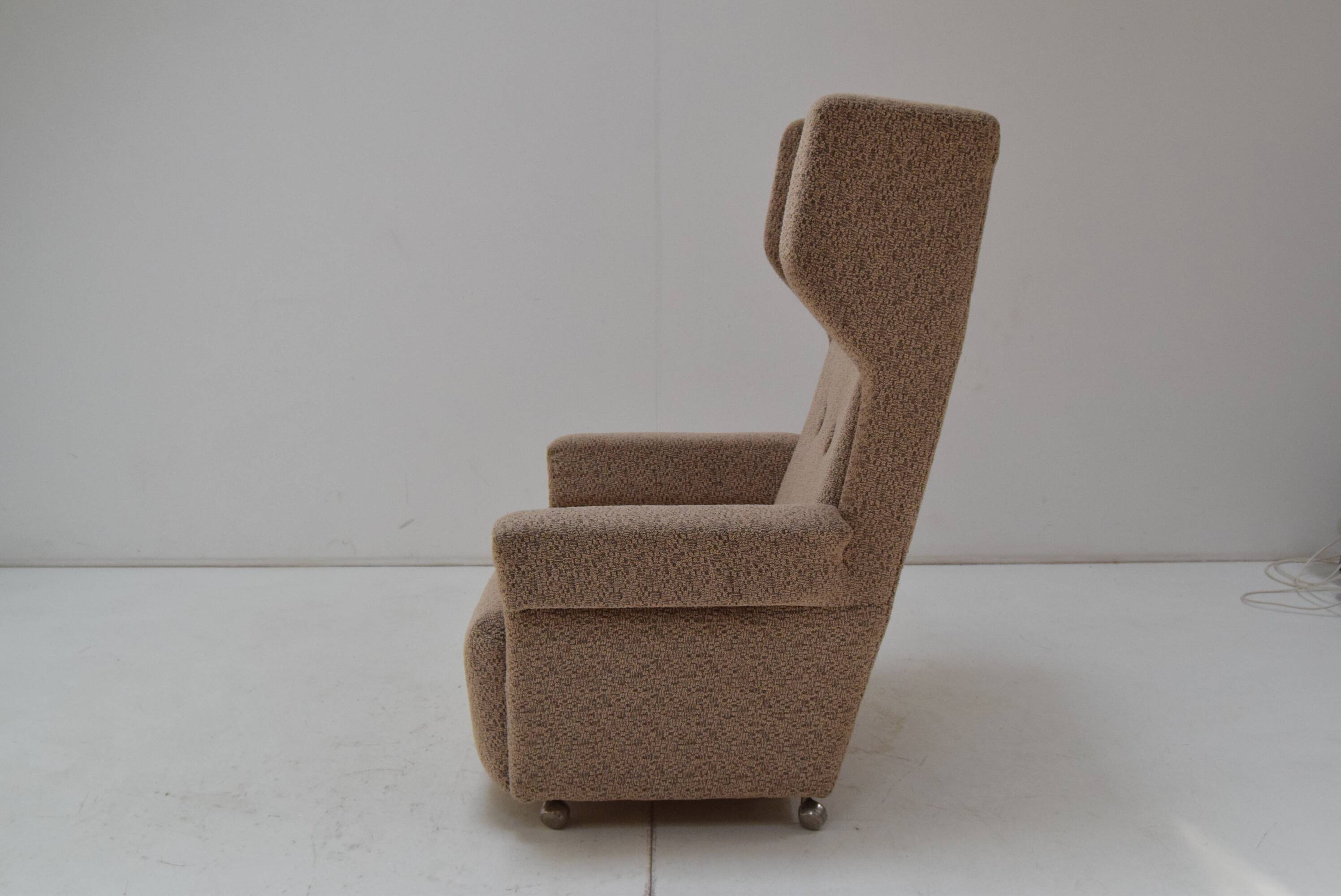 Comfortable armchair with wheels, Czechoslovakia, 1950's
