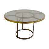 Table en laiton style Gabriella Crespi, Italie circa 1970