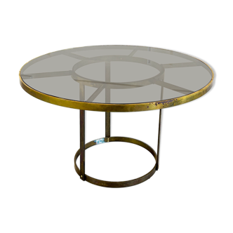 Table en laiton style Gabriella Crespi, Italie circa 1970