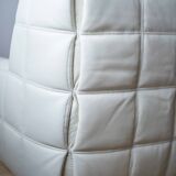 Vintage Leather Kashima Sofa in White Leather by Michel Ducaroy for Ligne Roset, 1980s