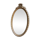 Miroir ovale classique doré à décor de noeud