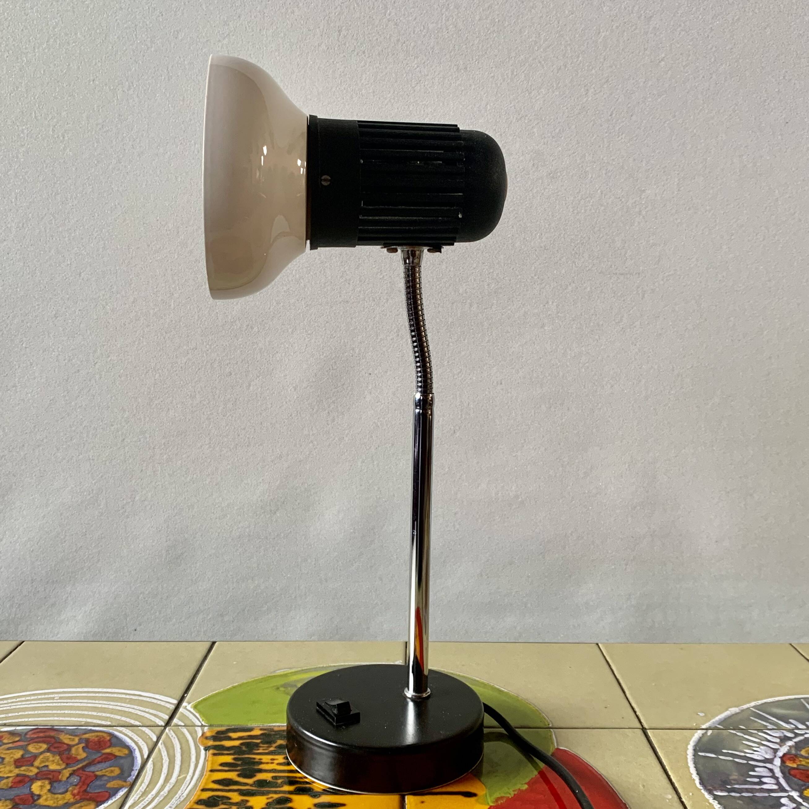 Vintage Massive white and black desk lamp - 1970s