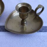 Set of 2 brass candle holders