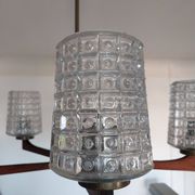 Lustre 5 branches teck et laiton design scandinave