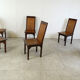 Mid-century bamboo high back dining chairs with table, 1960s