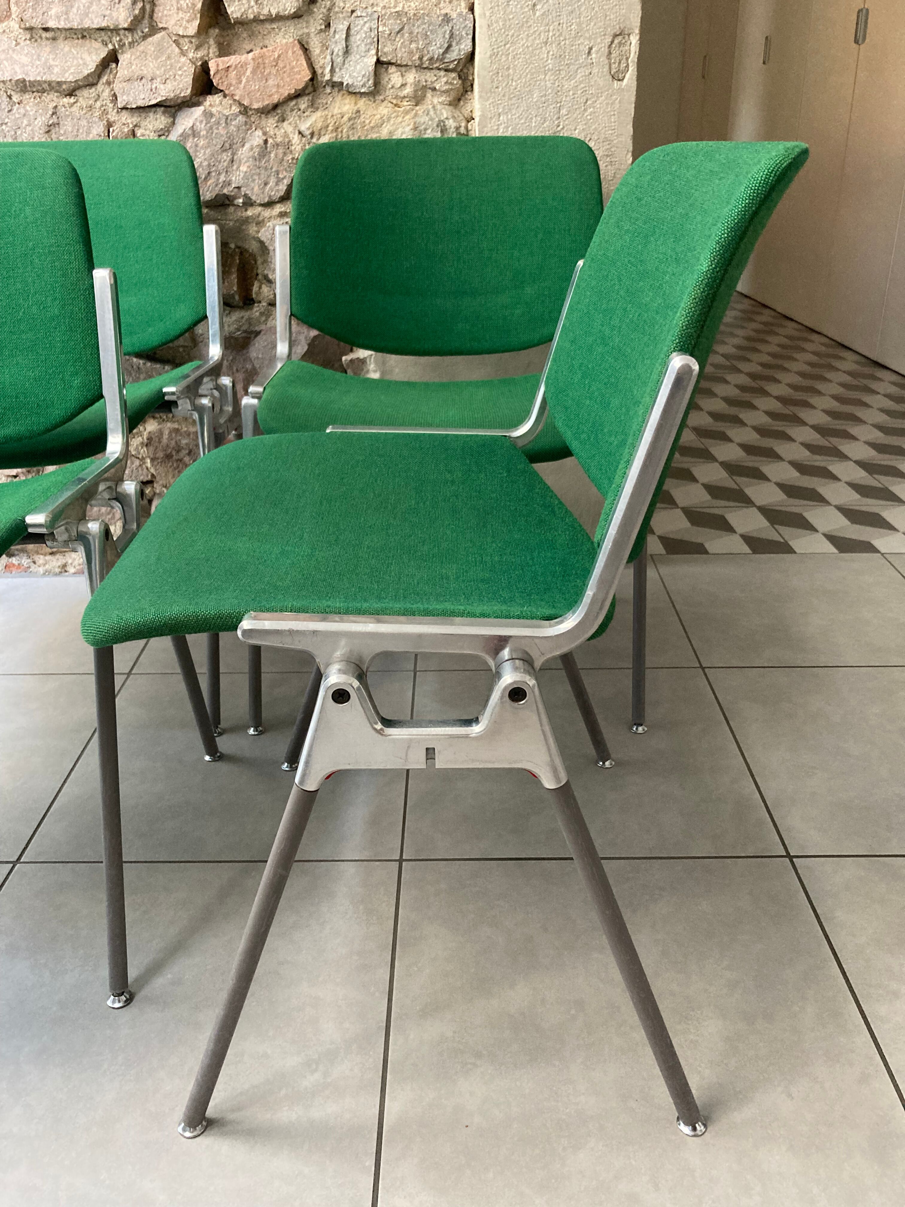 Set of 4 Green DSC106 Giancarlo Piretti chairs by Castelli