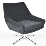 Vintage Cord armchair Shell, Deutsche Democratic Republic, DDR, 1960s, Blue