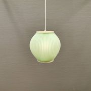 Danish pleated hanging lamp, Pearl Shade, produced by Hoyrup Light and designed by Lars E Schiøler