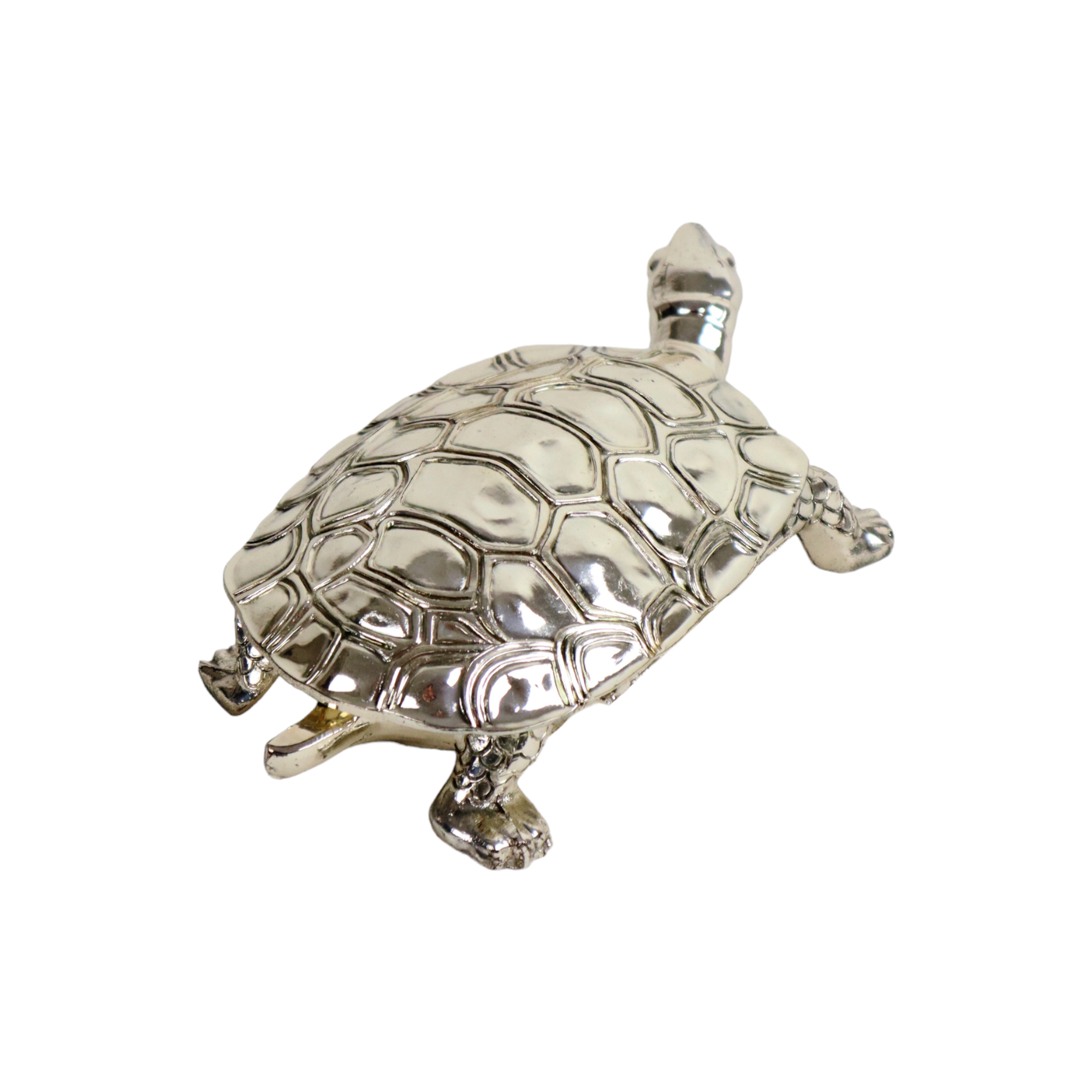 Metal tortoise silver box mini chest jewelery 17cm