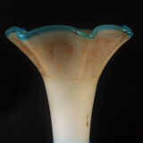 19th century soliflor vase in white and blue opaline