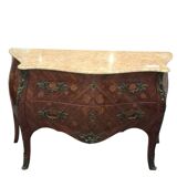 Commode De Style Louix XV En Marqueterie