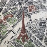 1959 map view of the center of paris from a bird's eye, n° 63 blondel la rougery, tourism commission