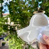 Vintage lace opaline pendant light
