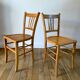 Set of 5 Luterma light blond wood bistro chairs from the 50s