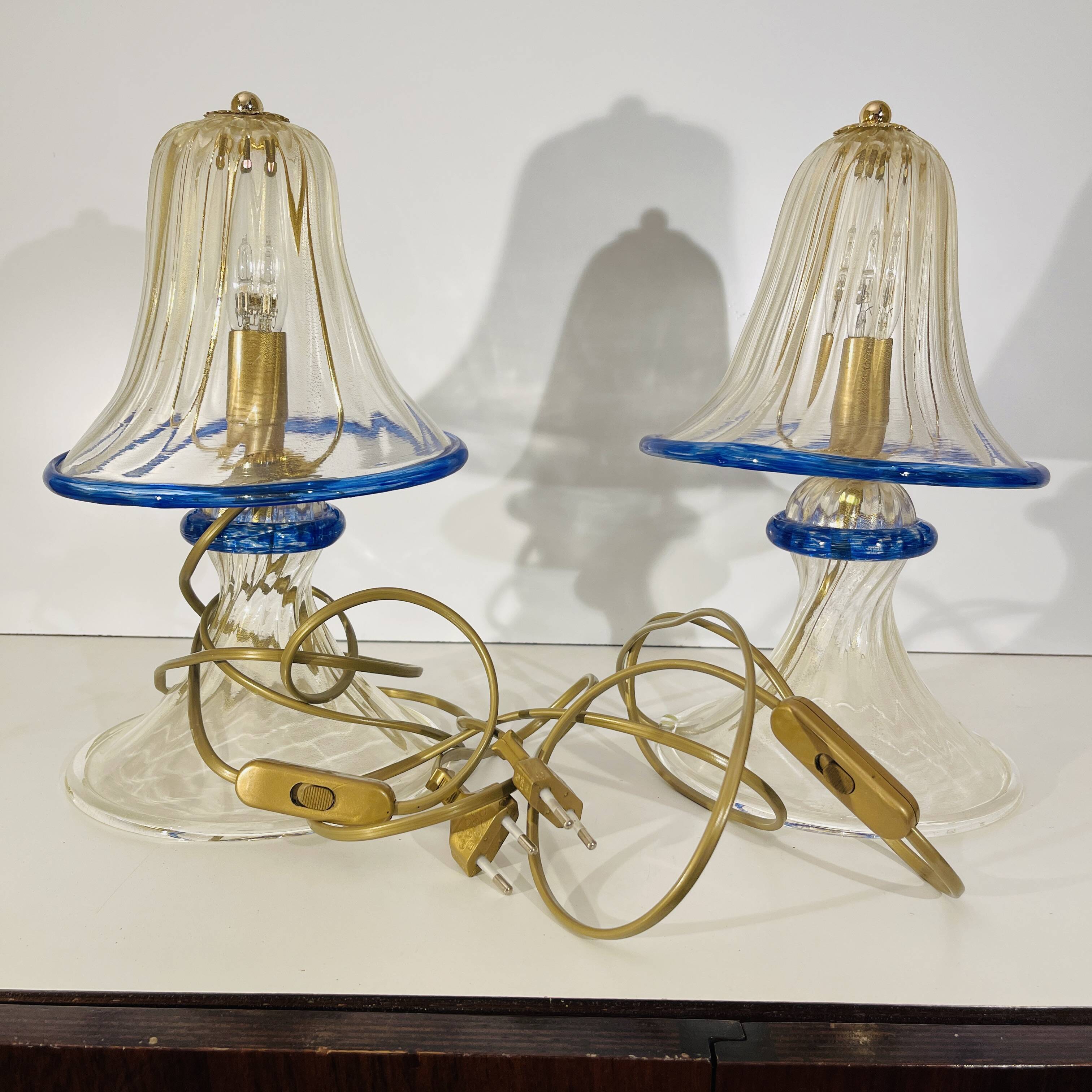 Paire de lampes 'champignon' Hollywood Regency, Barovier & Toso à Murano