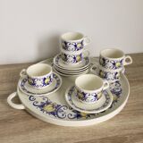 Set of six cups six saucers and a tray Villeroy and Boch Cadiz