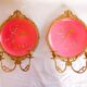 Pair of Napoleon III porcelain and bronze wall lights