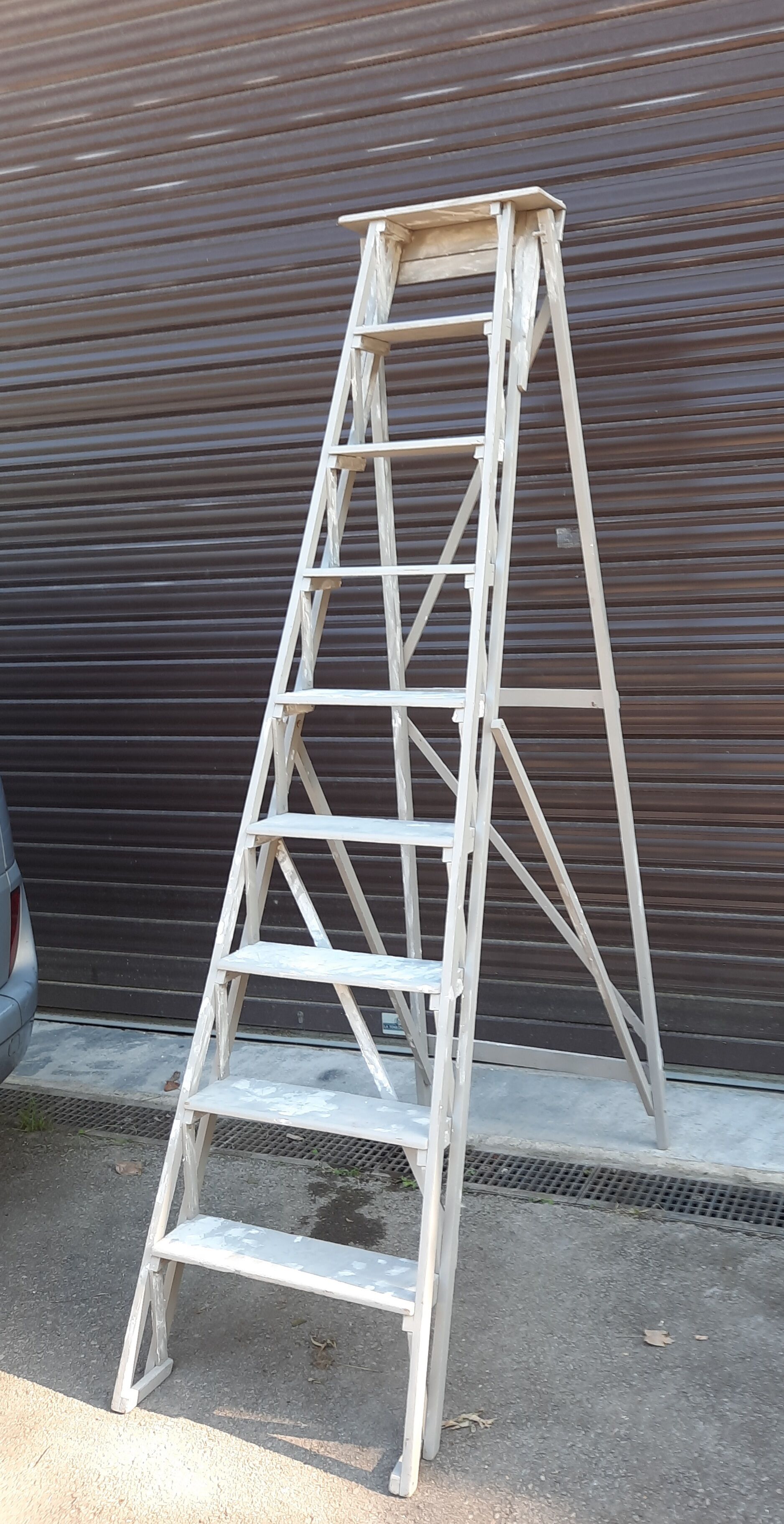 Large all-wood stepladder