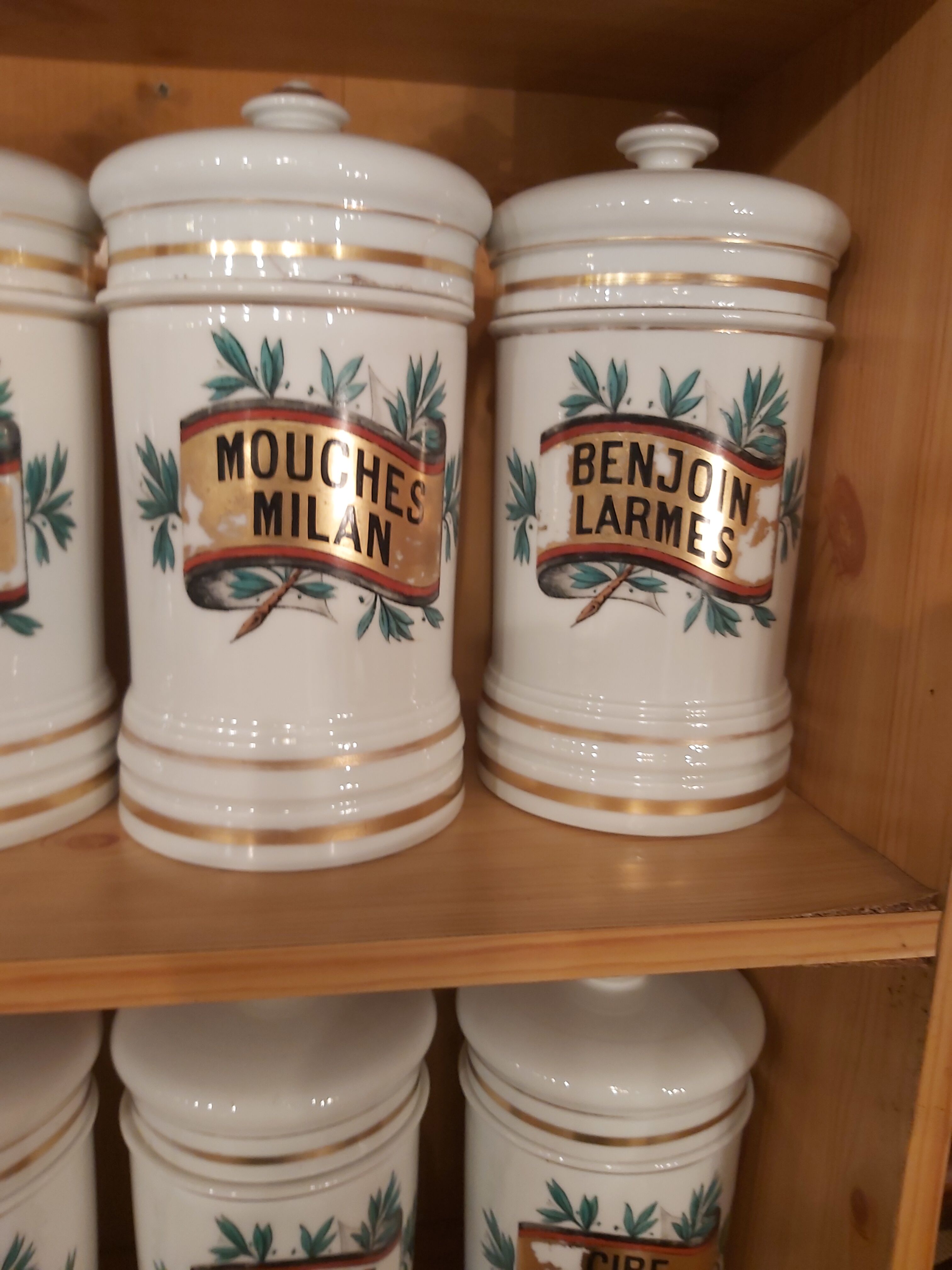 Lot of old medicine jars