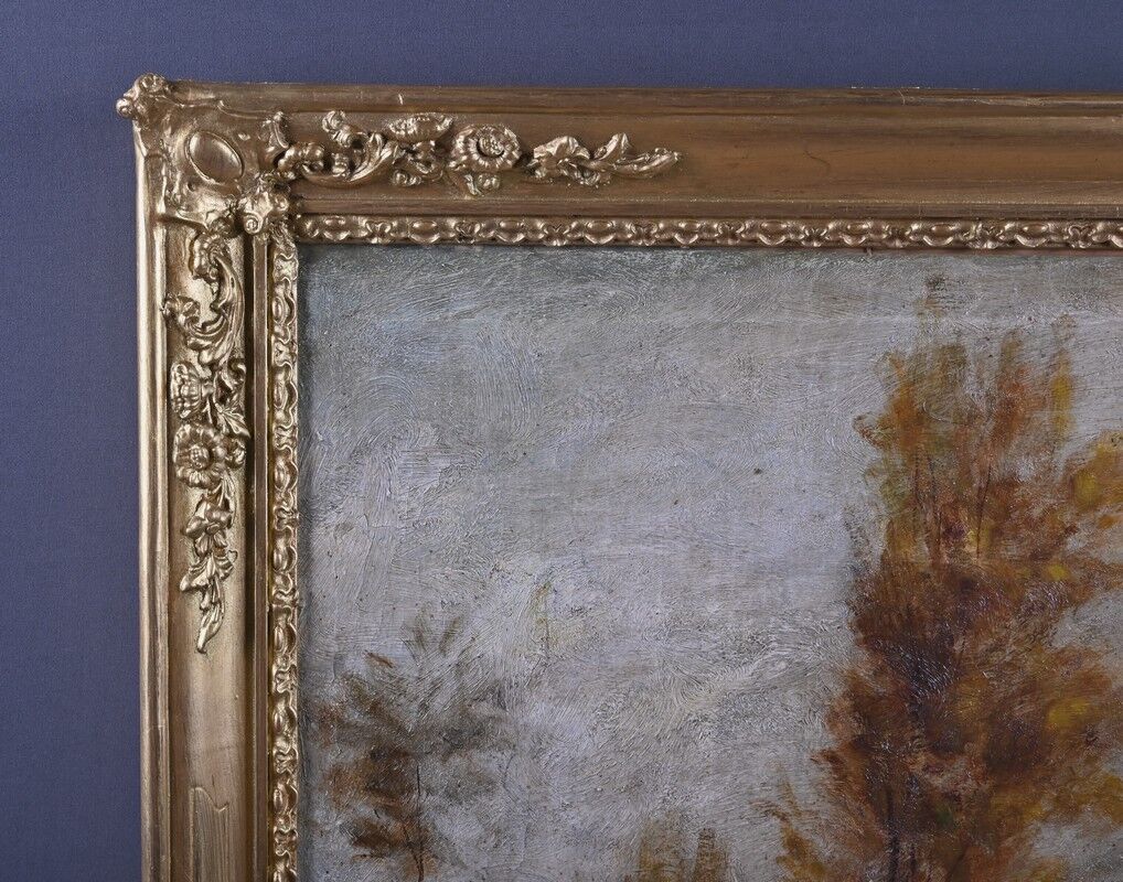 Golden wooden trumeau mirror, Louis XVI style – early 20th century