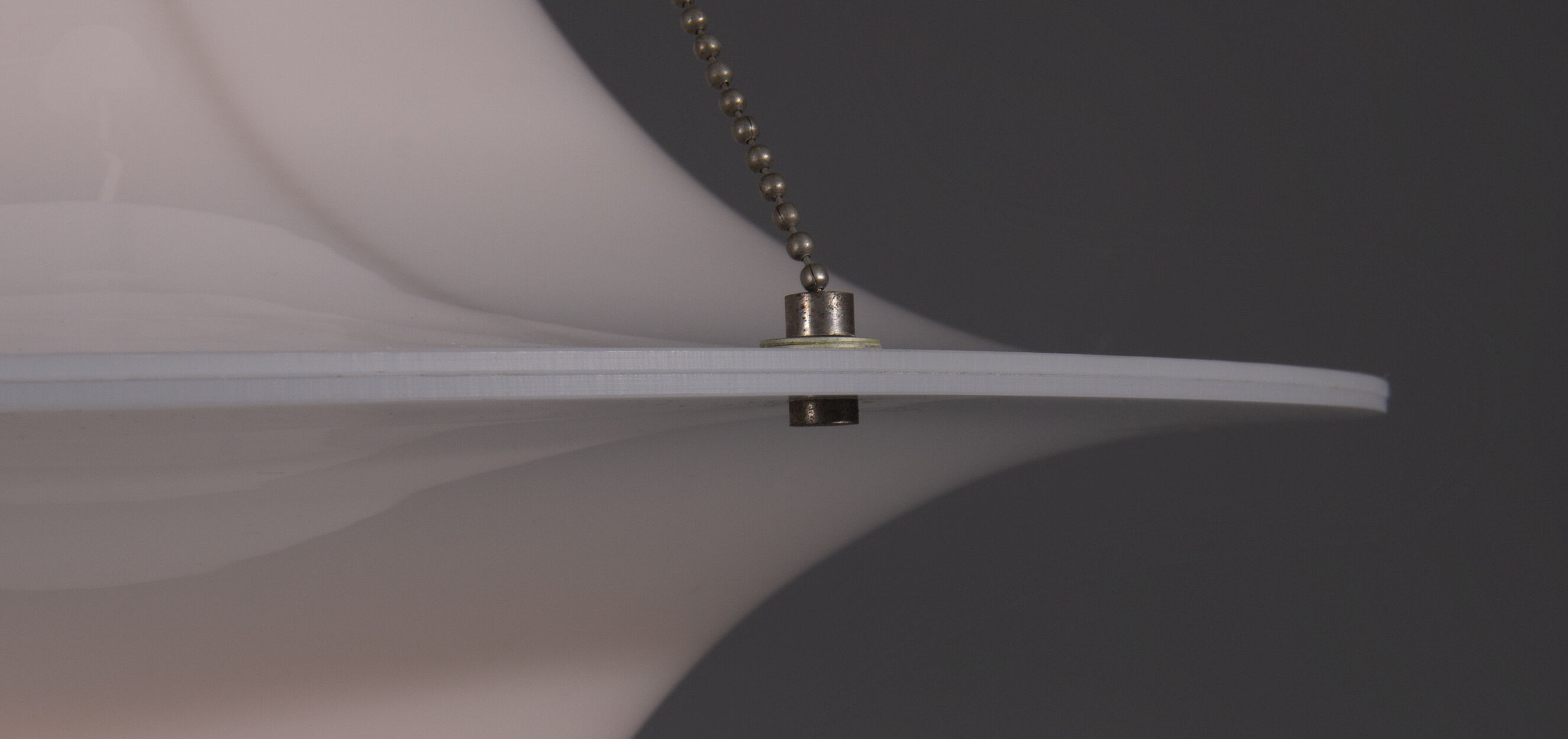 Sky Flyer pendant made of white acrylic, designed in 1959