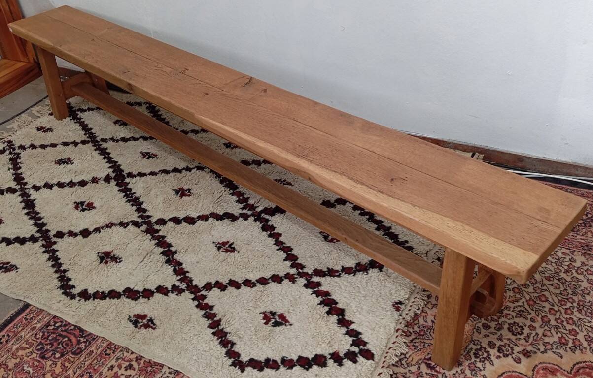 Solid oak farmhouse bench 250 cm