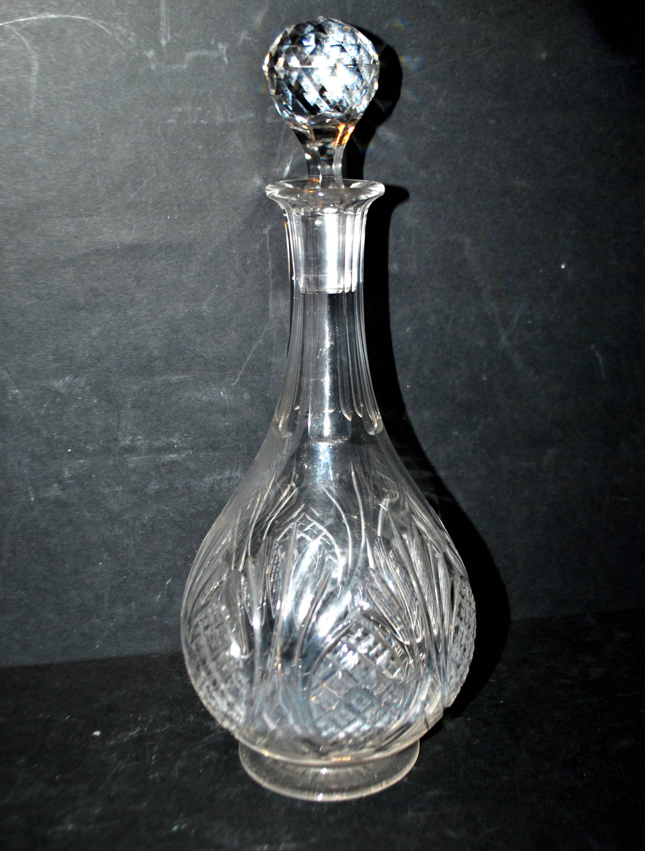 Carafe en cristal taillé Baccarat 1907 modèle 9157