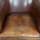 Sheep leather club chair finished with black piping