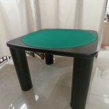 Square table mutlifunction Italian design, signed reversible board for the game, bar legs