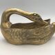 Vintage swan pocket emptier cachepot in gilded brass