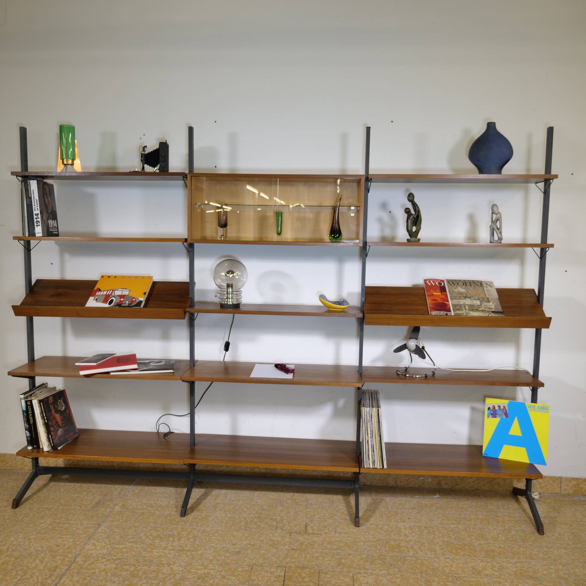 Free Standing Modular Teak Shelving System by Olof Pira, 1960s