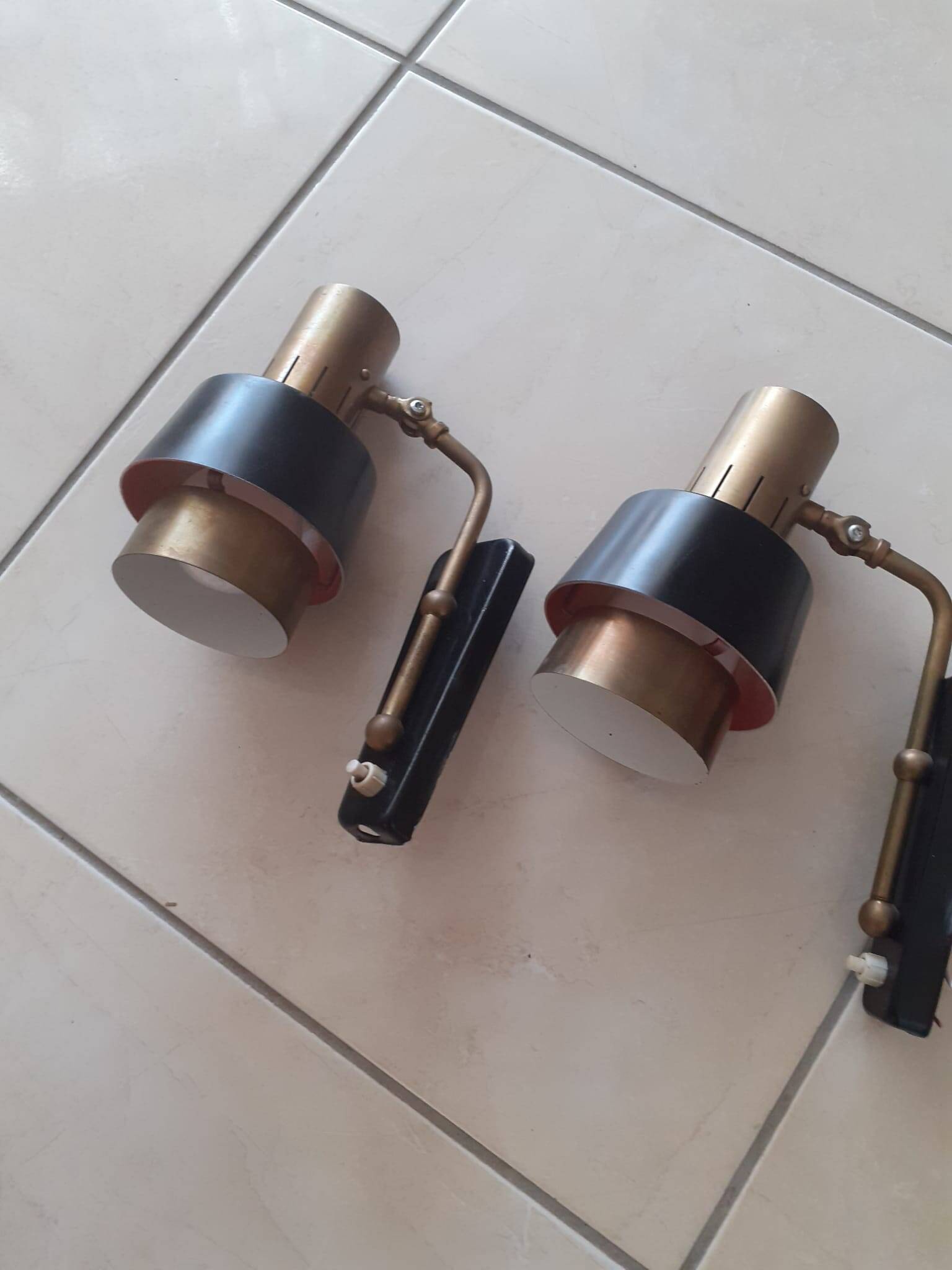 Pair of vintage Danish wall lights