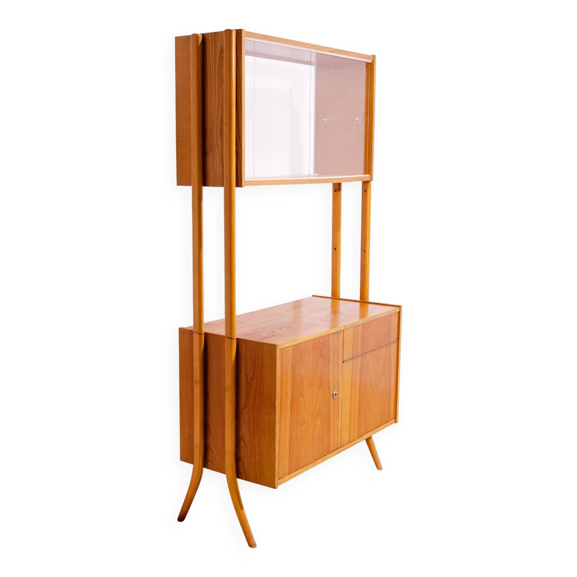 Mid century wall shelf bookcase by František Jirák for Tatra nábytok, 1960´s