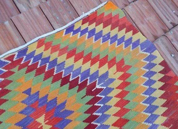 Vintage Turkish kilim handwoven 162x285 cm