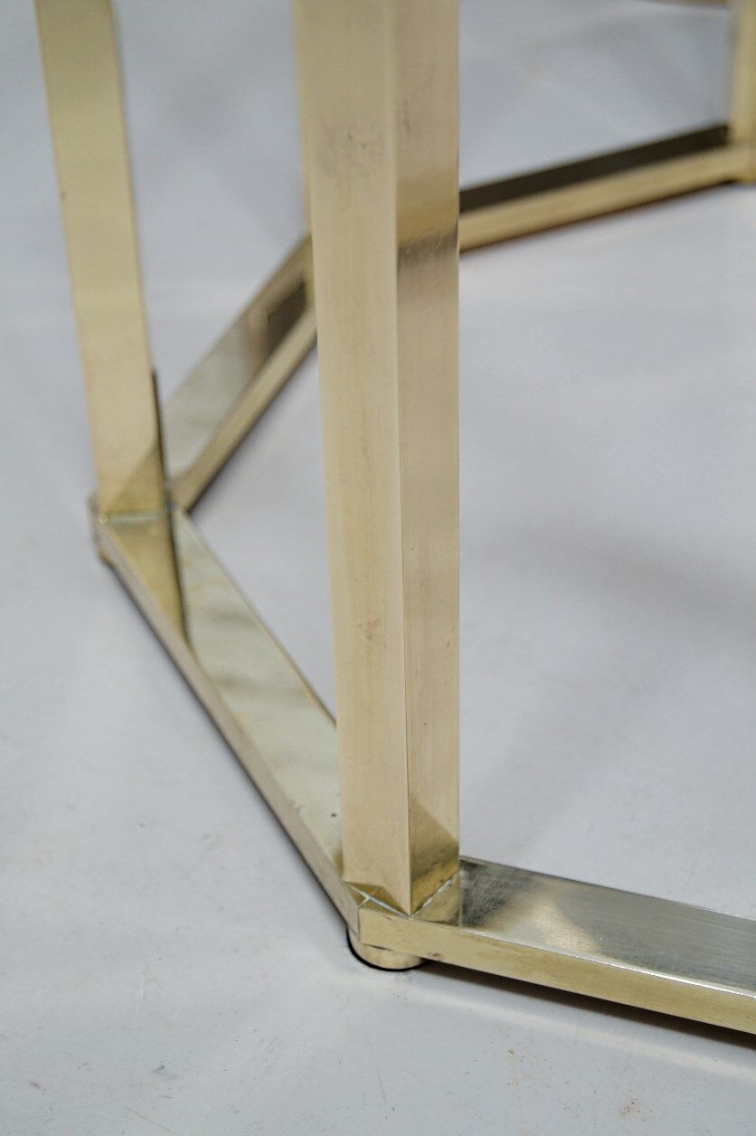 Brass  Italian coffee table by Romeo Rega, 1970s