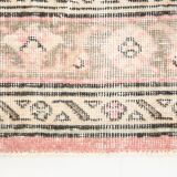 3x12 Pink Dark Blue Oriental Vintage Runner Rug