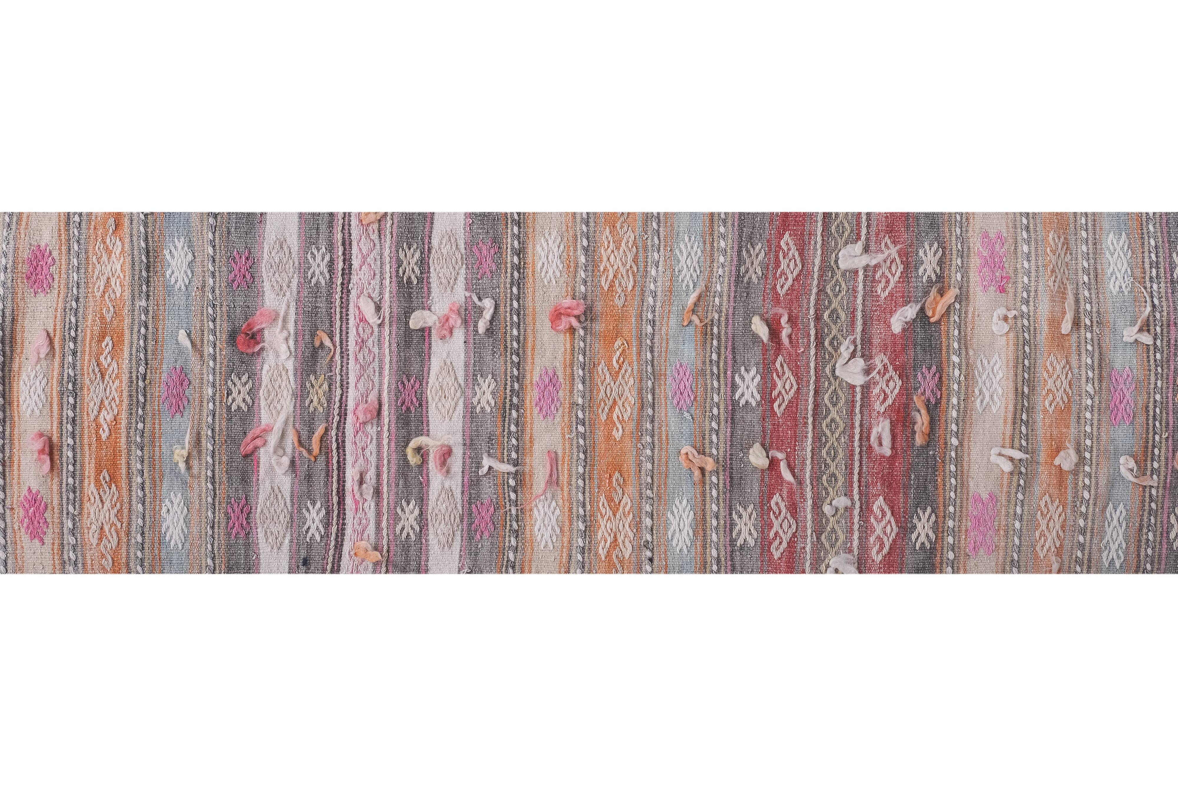 Vintage Turkish rug from Oushak, hand-woven 54x703 cm