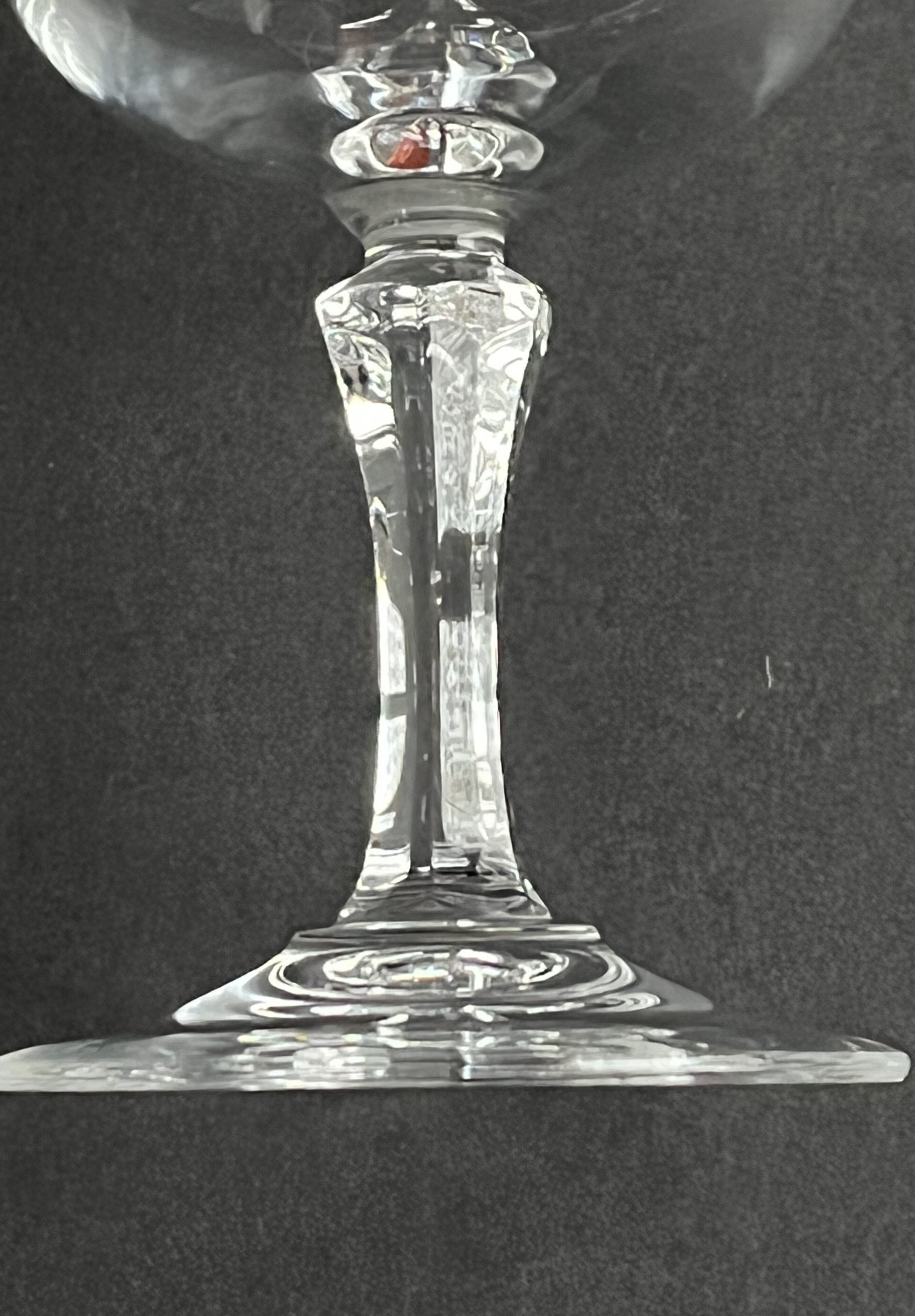 6 Engraved crystal water glasses