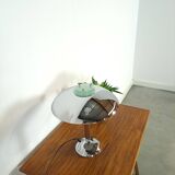 Lampe chromée avec détails en verre, lampe tafel