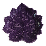 purple ceramic bowl in the shape of a tree leaf