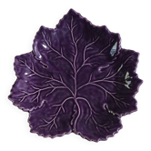 purple ceramic bowl in the shape of a tree leaf